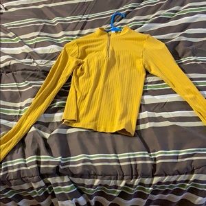yellow half zip top
